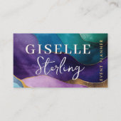 Eventplaner Lila Gold Modernes Aquarell Visitenkarte (Vorderseite)