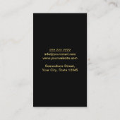 Eventplaner Luxury Gold Peacock Feather Elegant Visitenkarte (Rückseite)