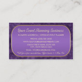 Eventplaner Luxus Lila und Gold Floral Wirbel Visitenkarte (Rückseite)