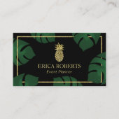 Eventplaner Moderne Gold Ananas Visitenkarte (Vorderseite)