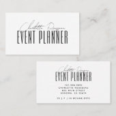 Eventplaner Moderne Typografie Visitenkarte (Vorne/Hinten)