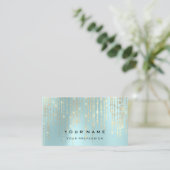 Eventplaner Pearly Diamond Water Aqua Visitenkarte (Stehend Vorderseite)