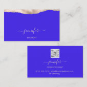 Eventplaner QR Code Pulver Blush Royal Blue Visitenkarte (Vorne/Hinten)