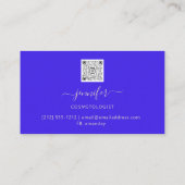 Eventplaner QR Code Pulver Blush Royal Blue Visitenkarte (Rückseite)