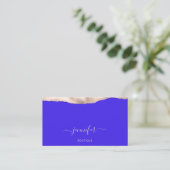 Eventplaner QR Code Pulver Blush Royal Blue Visitenkarte (Stehend Vorderseite)
