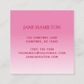 Eventplaner Rosa Rote Ballons Quadratische Visitenkarte (Rückseite)