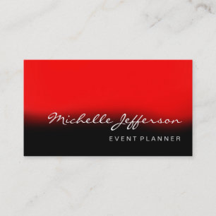 Eventplaner Skript Red Black Business Card Visitenkarte