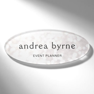 Eventplaner White Bokeh Glitzer Namenschild