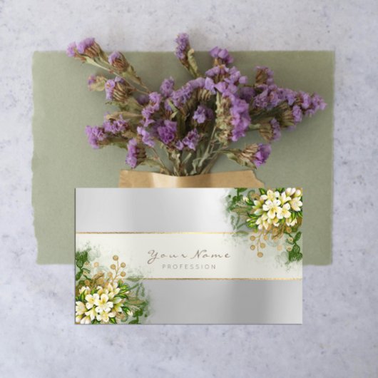 Eventplaner White Emerald Green Silver Gray Gold Visitenkarte