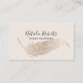 Eventplanung Modernes Elfenbeingoldenes Glitzer Fe Visitenkarte (Vorderseite)