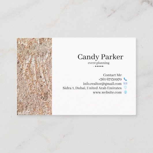 Eventplanung Sparkling Wine Macro Visitenkarte (Rückseite)