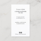 Events Barkeeper Festivals Visitenkarte (Rückseite)