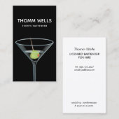 Events Barkeeper Martini Visitenkarte (Vorne/Hinten)