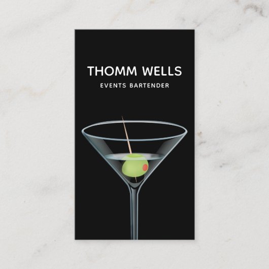 Events Barkeeper Martini Visitenkarte (Vorderseite)