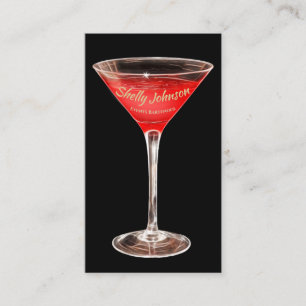 Events Barkeeper Red Martini Visitenkarte