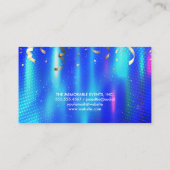 Events Party Balloons | Confetti Blue Abstrakt Visitenkarte (Rückseite)