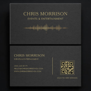 Events & Unterhaltung Musik Black Gold QR Code Visitenkarte
