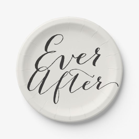 Ever after Classic Script Chic Calligrafy Wedding Pappteller (Vorderseite)