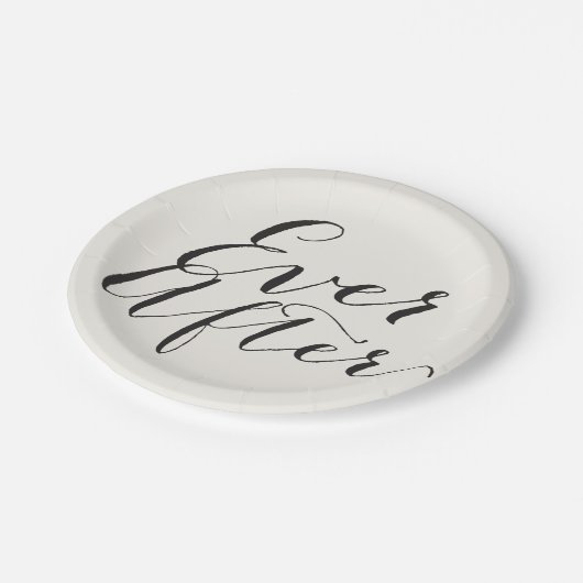 Ever after Classic Script Chic Calligrafy Wedding Pappteller (Schrägansicht)