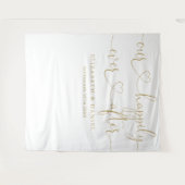 Ever After Gold Heart Wedding Foto Hintergrund Wandteppich (Vorderseite (Horizontal))