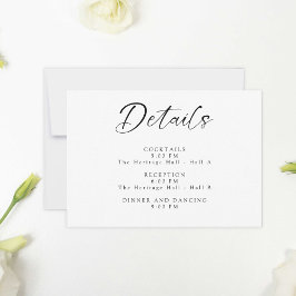 Ever after Wedding Minimal Details Empfang Schwarz RSVP Karte