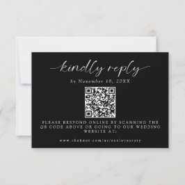 Ever after Wedding Minimal QR Code Kindly Antwort
