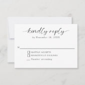 Ever after Wedding Minimal Script Kindly Antwort (Vorderseite)