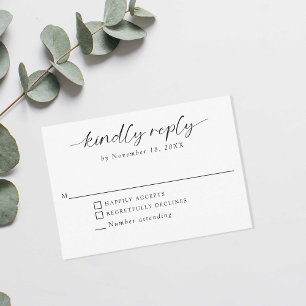 Ever after Wedding Minimal Script Kindly Antwort