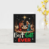 Ever Christmas Cool Jesus Nativity Scene Christian Karte (Gelbe Blume)
