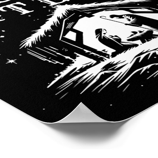 Ever Christmas Cool Jesus Nativity Scene Christian Poster (Ecke)