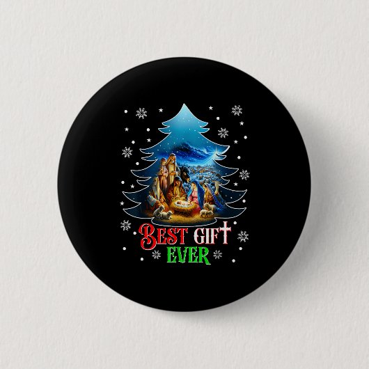 Ever Christmas Jesus Nativity Scene Merry Christma Button (Vorderseite)