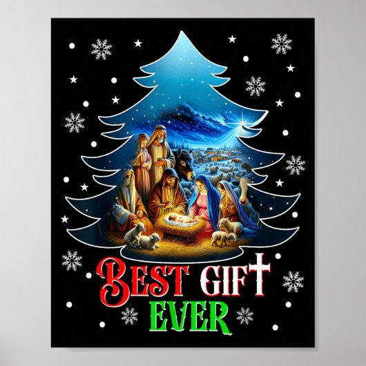 Ever Christmas Jesus Nativity Scene Merry Christma Poster (Vorne)