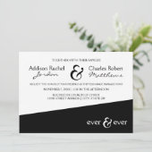Ever & Ever Black Angle - Einladung zur Hochzeit (Stehend Vorderseite)