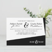 Ever & Ever Black Angle - Einladung zur Hochzeit (Stehend Vorderseite)