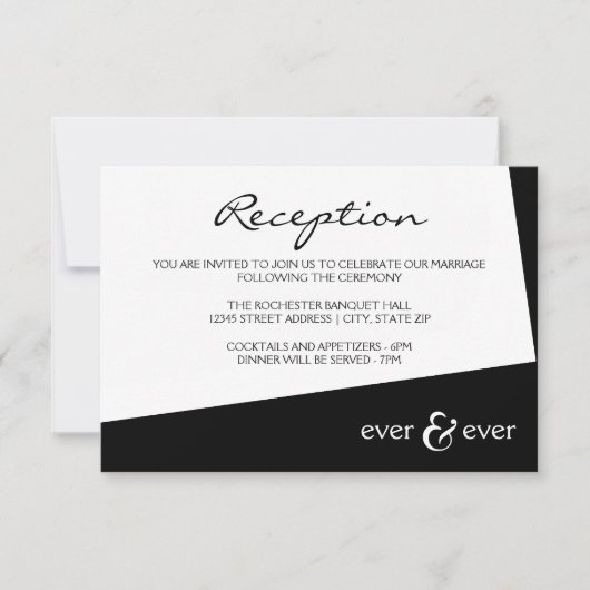 Ever & Ever Black Angle - Empfang Einladung (Vorderseite)