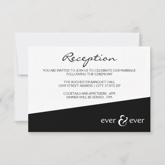 Ever & Ever Black Angle - Empfang Einladung (Vorderseite)