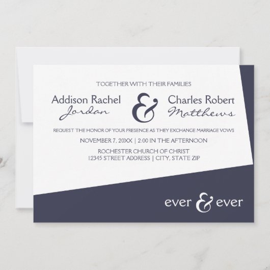 Ever & Ever Blue Angle - Einladung zur Hochzeit (Vorderseite)