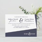 Ever & Ever Blue Angle - Einladung zur Hochzeit (Stehend Vorderseite)