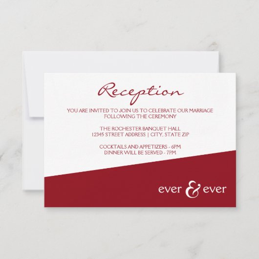 Ever & Ever Burgund Angle - Einladung von Empfänge (Vorderseite)
