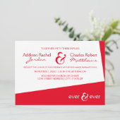 Ever & Ever Red Angle - Einladung zur Hochzeit (Stehend Vorderseite)