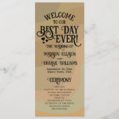 Ever the Earth Retro Wirbel Hochzeit Programm (Vorderseite)