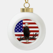 Ever Vigilant Bald Eagle Keramik Kugel-Ornament (Vorderseite)