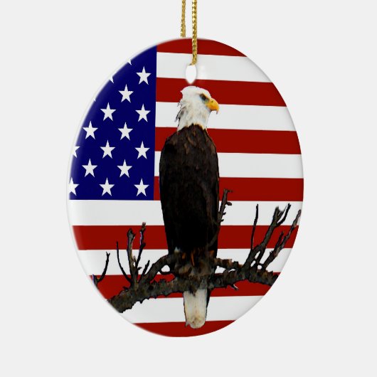 Ever Vigilant Bald Eagle Keramik Ornament (Rechts)