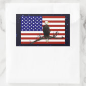 Ever Vigilant Bald Eagle Rechteckiger Aufkleber (Tasche)