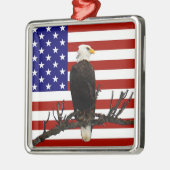 Ever Vigilant Bald Eagle Silbernes Ornament (Links)