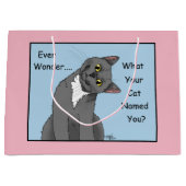 Ever Wonder Neugierig Cat Blue Große Geschenktüte (Vorderseite)
