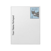 Ever Wonder Neugierig Cat Blue Notizblock (Rotiert)