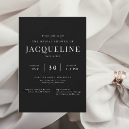 Ever Yours B/W Elegantes Brautparty Einladung