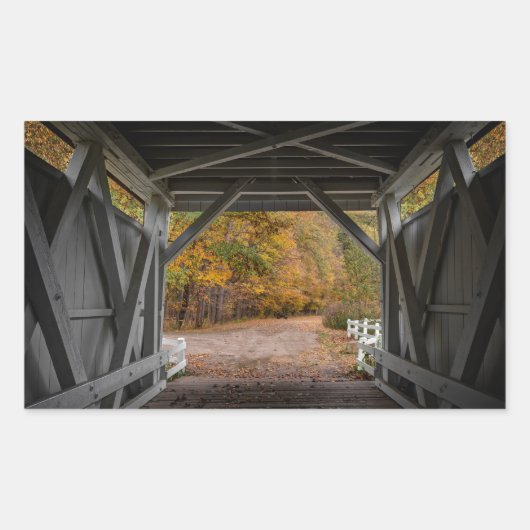 Everatt Road Covered Bridge Rechteckiger Aufkleber (Vorderseite)