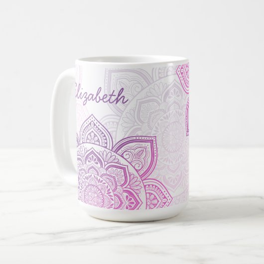 Everbloom Mandala 15 oz. Personalized Mug Kaffeetasse (Vorderseite Links)